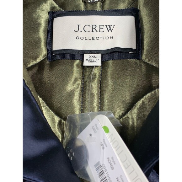 NWT J.Crew Collection Quilted Cocoon Coat Primaloft® Sz XXL Navy Sherpa Collar - Picture 3 of 14